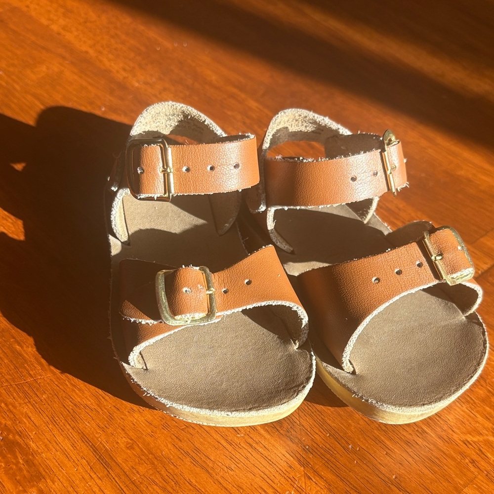 Salt Water Sandals by Hoy Brown Leather Kids Sandals